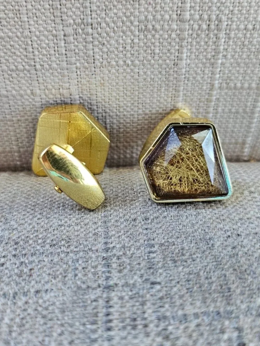 Men Dress Shirt Cuff Links Stud Diamond Shape Faux Stone Fashion Cufflink New